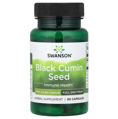 Чорний кмин насіння Swanson Black Cumin Seed капсули по 400 мг №60