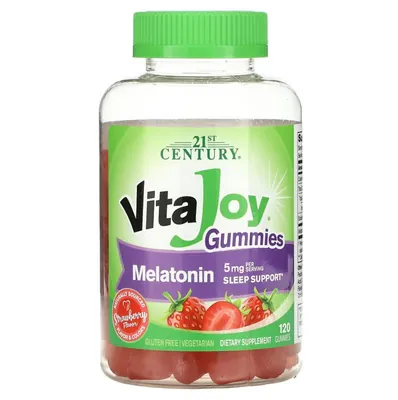 Мелатонін 21st Century VitaJoy Melatonin 5 мг, 120 жувальних цукерок