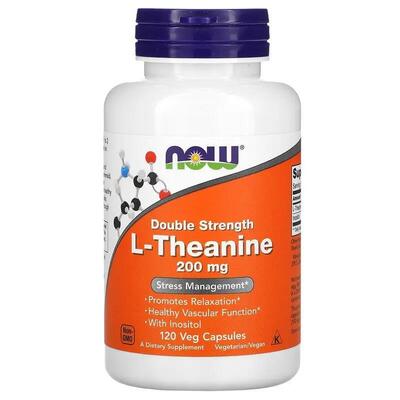 L-теанин NOW L-Theanine 200 мг веганские капсулы №120