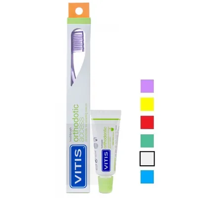 Набір Dentaid Vitis Orthodontic Access зубна щітка середня (прозора) + зубна паста 15 мл