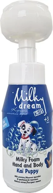 Пінка для рук та тіла Milky Dream Kids дитяча очищувальна Цуцик Кай, 350 мл