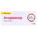 Аторвакор таблетки, в/плів. обол. по 10 мг №30 (10х3)