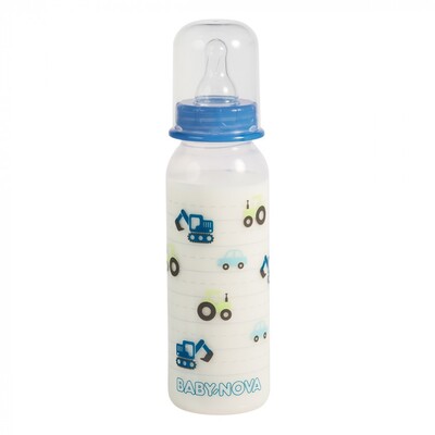 Бутылочка Baby-Nova 47000-2 Декор пластик, для мальчика, 250 мл