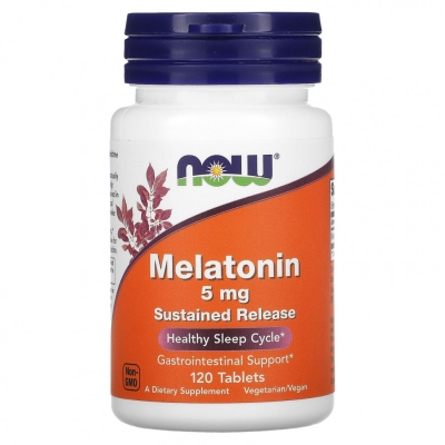 Мелатонин NOW Melatonin 5 мг веганские капсулы №120