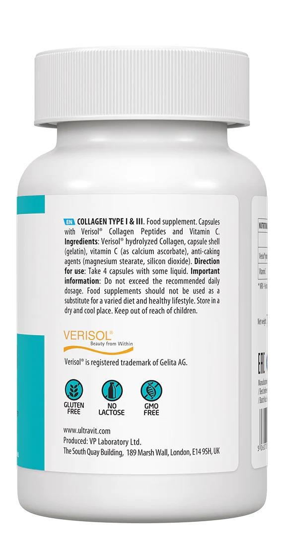Коллаген VPLab UltraVit Collagen Type I&III, 120 капсул