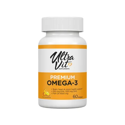 Преміум Омега-3 VPLab UltraVit Premium Omega-3, 60 гелевих капсул