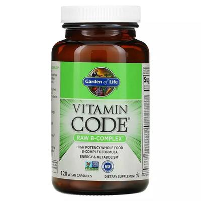 Вітаміни В-комплекс Garden of Life RAW B-Complex, 120 вегетаріанських капсул