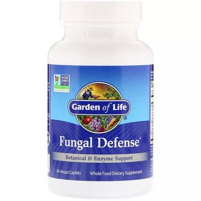 Добавка Garden of Life Fungal Defense ферментная поддержка и растительная защита от грибков, 84 вегетарианских капсул