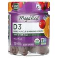 Вітамін D3 1000 IU MegaFood смак фруктів, 70 желейних цукерок