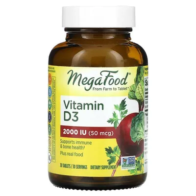 Вітамін D3 2000 IU MegaFood, 30 таблеток