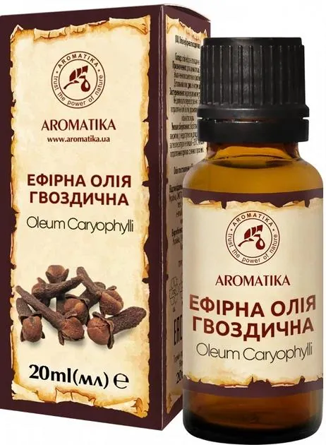 Олія ефірна Ароматика Гвоздична, 20 мл