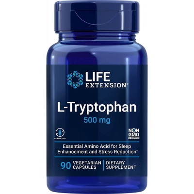 L-Триптофан Life Extension L-Tryptophan 500 мг капсули №90