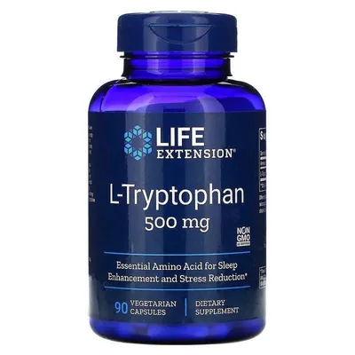 L-Триптофан Life Extension L-Tryptophan 500 мг капсули №90