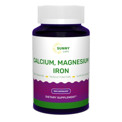 Кальций Магний и Железо Sunny Caps Calcium, Magnesium and Iron Powerfull капсулы №100