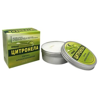 Свеча ароматизированная Киш-Комар! Цитронелла 200 г, 1 шт