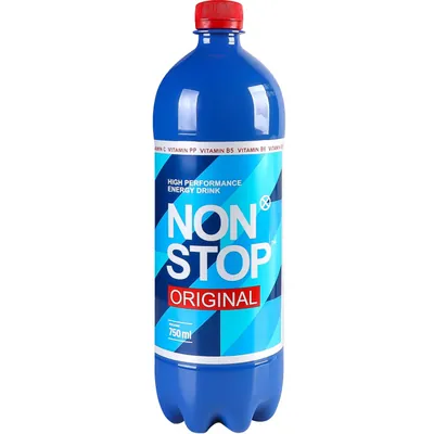 Напій енергетичний Non Stop Original сильногазований, 750 мл