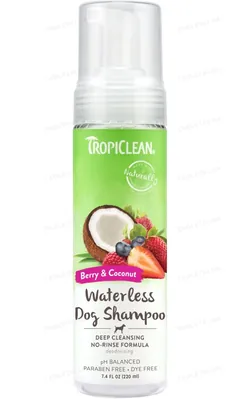 Шампунь TropiClean Ягоди та кокос, без змивання, глибоке очищення, для собак, 220 мл