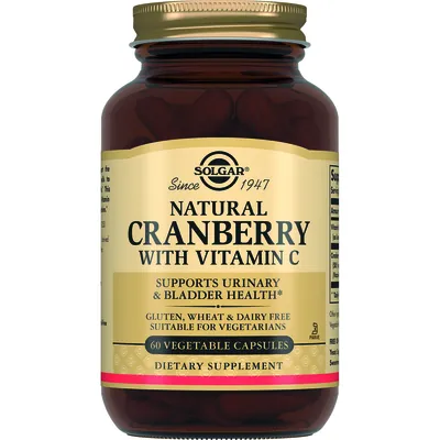 Журавлина з вітаміном С Solgar Natural Cranberry with Vitamin C вег. капсули №60