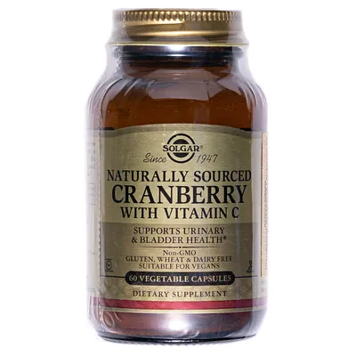 Журавлина з вітаміном С Solgar Natural Cranberry with Vitamin C вег. капсули №60