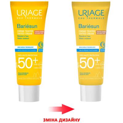 Крем тональный солнцезащитный Uriage Bariesun, тон золотистый, SPF 50+, 50 мл