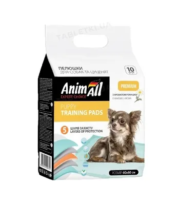 Пелюшки для собак та цуценят AnimAll Puppy Training Pads із запахом ромашки 60 см х 60 см, 10 штук