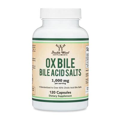 Бычья желчь Double Wood Ox Bile Acid Salts 1000 мг, 120 капсул