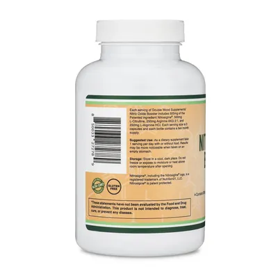 Передтренувальний комплекс Double Wood Nitric Oxide Booster 1500 мг, 180 капсул