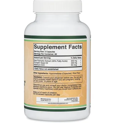 Підтримка простати Double Wood Prostate Support Supplement, 120 капсул
