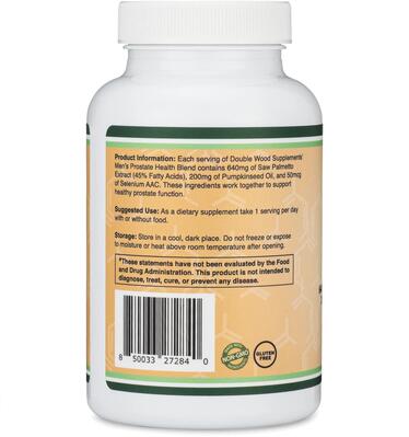 Поддержка простаты Double Wood Prostate Support Supplement, 120 капсул