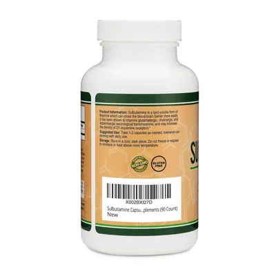Сульбатіамін (вітамін В1) Double Wood Sulbutiamine 200 мг, 90 капсул