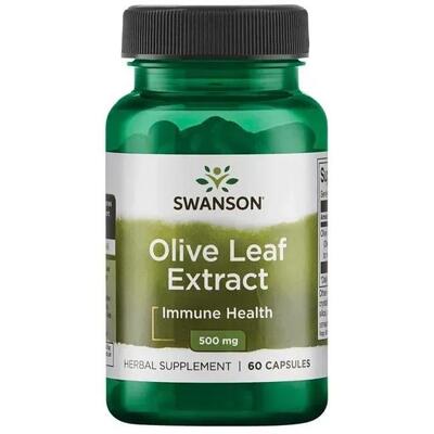Экстракт листьев оливы Swanson Olive Leaf Extract 500 мг (20% Oleuropein), 60 капсул