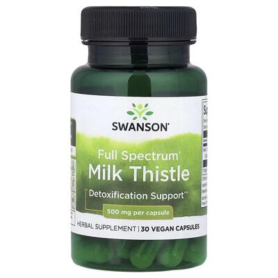 Розторопша Swanson Milk Thistle Full Spectrum 500 мг, 30 капсул