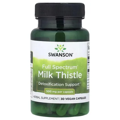 Розторопша Swanson Milk Thistle Full Spectrum 500 мг, 30 капсул