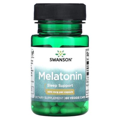 Мелатонин Swanson Melatonin 500 мкг Extra Low Dose, 60 капсул