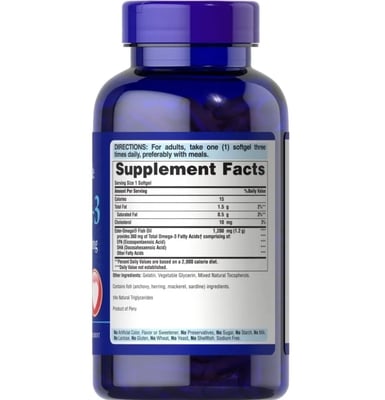 Омега-3 Puritan's Pride Omega-3 Fish Oil 1200 мг, 200 капсул