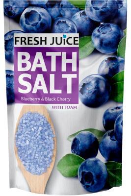 Сіль для ванн Fresh Juice Blueberry & Black Cherry, дой-пак, 500 мл