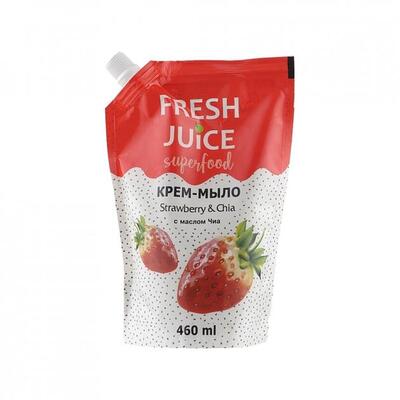 Крем-мило рідке Fresh Juice Strawberry & Chia, дой-пак, 460 мл