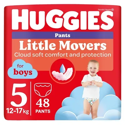 Підгузки-трусики Huggies Pants Little Movers для хлопчиків розмір 5, 12-17 кг, 48 шт