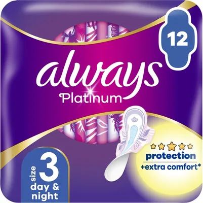 Прокладки гігієнічні Always Platinum Day&Night, 5 крапель, 3 розмір, 12 шт