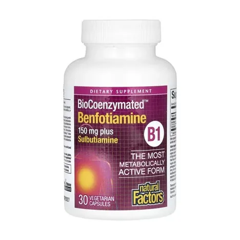 Бенфотіамін і сульбутіамін Natural Factors BioCoenzymated Benfotiamine вег.капсули №30
