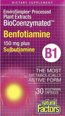 Бенфотіамін і сульбутіамін Natural Factors BioCoenzymated Benfotiamine вег.капсули №30