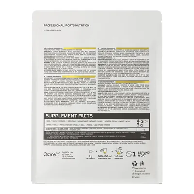 Креатин моногідрат OstroVit Creatine Monohydrate лимон, 500 г