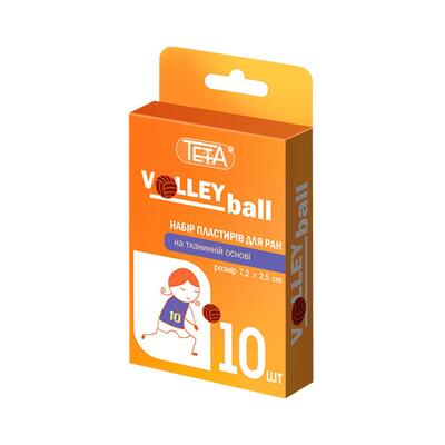 Набор пластырей Teta Volleyball, на тканевой основе, 7,2 х 2,5 см, 10 штук