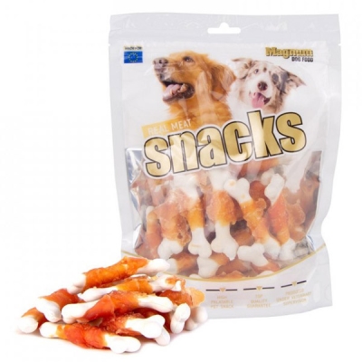 Лакомство Magnum Dog Food косточка с мясом курицы, пачка 250 г