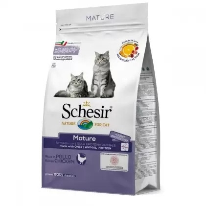 Корм сухой монопротеиновый Schesir Cat Mature для пожилых котов с курицей, 400 г