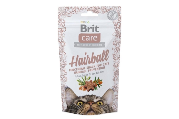 Лакомство для котов Brit Care Hairball с уткой, 50 г