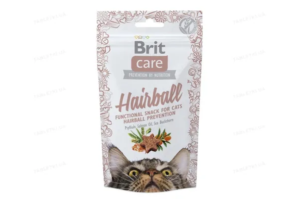 Ласощі для котів Brit Care Hairball для виведення шерсті, 50 г