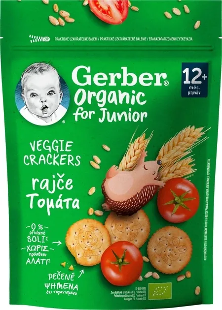 Крекери Gerber Пшеничні з томатами для дітей із 12 місяців, 100 г