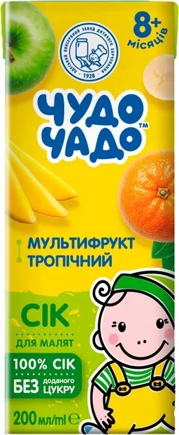 Сік Чудо-Чадо мультифруктовий тропічний, 200 мл