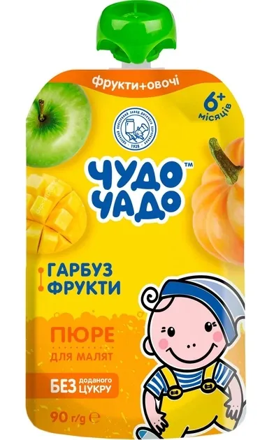 Пюре фруктово-овочеве Чудо-Чадо гарбуз із фруктами для дітей від 6 місяців, 90 г
